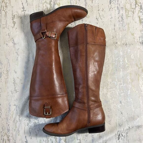 INC International Concepts British tan Leather Riding Boots - Picture 8 of 13